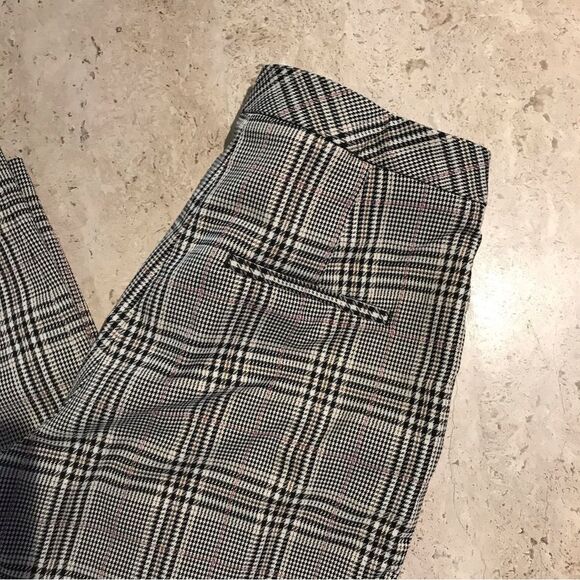 H&M Houndstooth Straight Leg Skinny Trouser Dress Pants Size 4 - Picture 3 of 6
